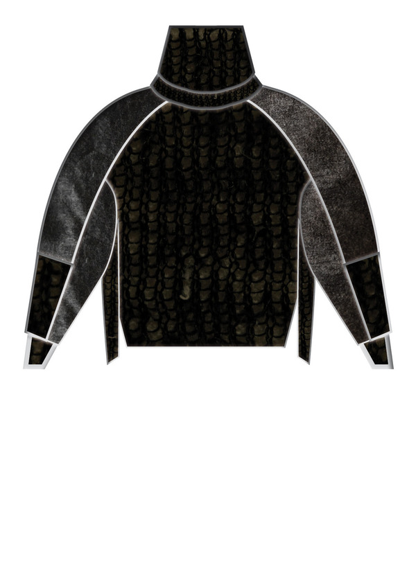 Berenik TURTLENECK KNIT BLACK WITH SHINY PARTS Berenik TURTLENECK KNIT BLACK WITH SHINY PARTS