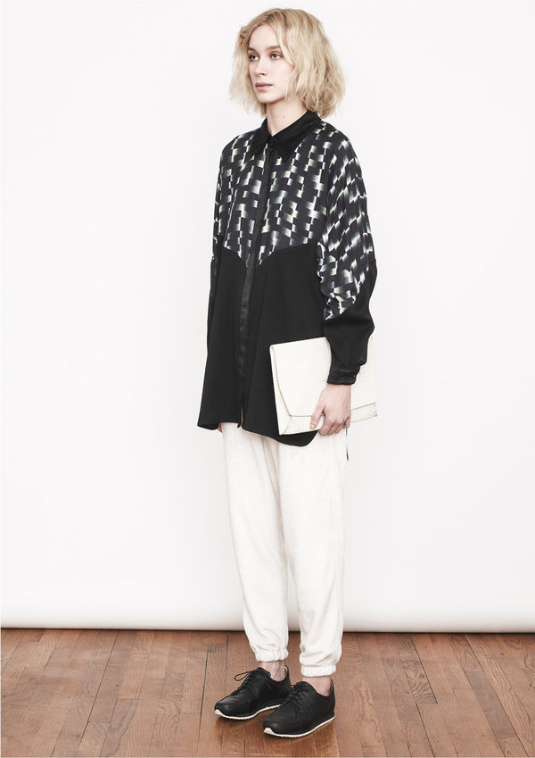 Berenik BLOUSE WIDE SLEEVES BLACK SHINY Berenik BLOUSE WIDE SLEEVES BLACK SHINY