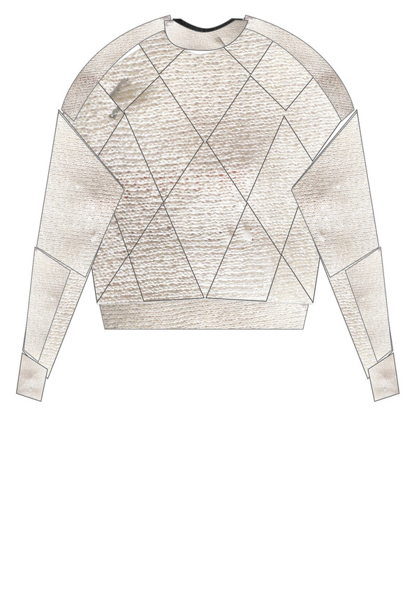 Berenik SWEATER PATCHWORK KNIT WHITE Berenik SWEATER PATCHWORK KNIT WHITE