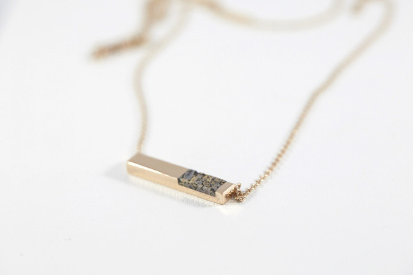 Legier Stone Signet Bar Pendant Necklace Legier Stone Signet Bar Pendant Necklace