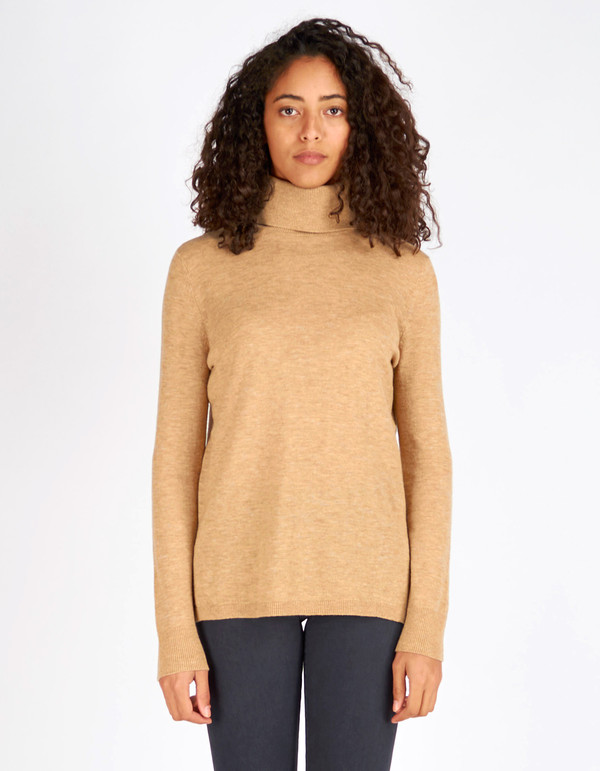 Selected Femme Maia LS Knit Rollneck Tannin Selected Femme Maia LS Knit Rollneck Tannin