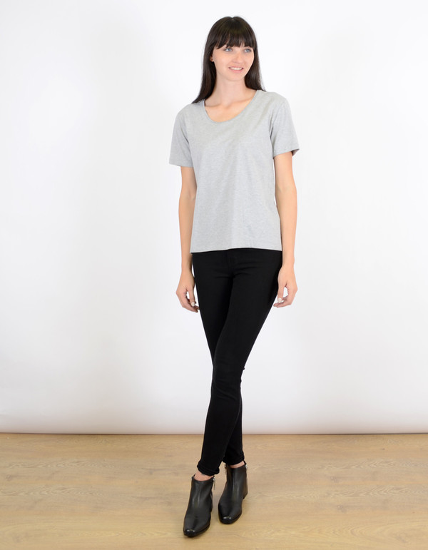 Kowtow Building Block Scoop Tee Grey Marle Kowtow Building Block Scoop Tee Grey Marle