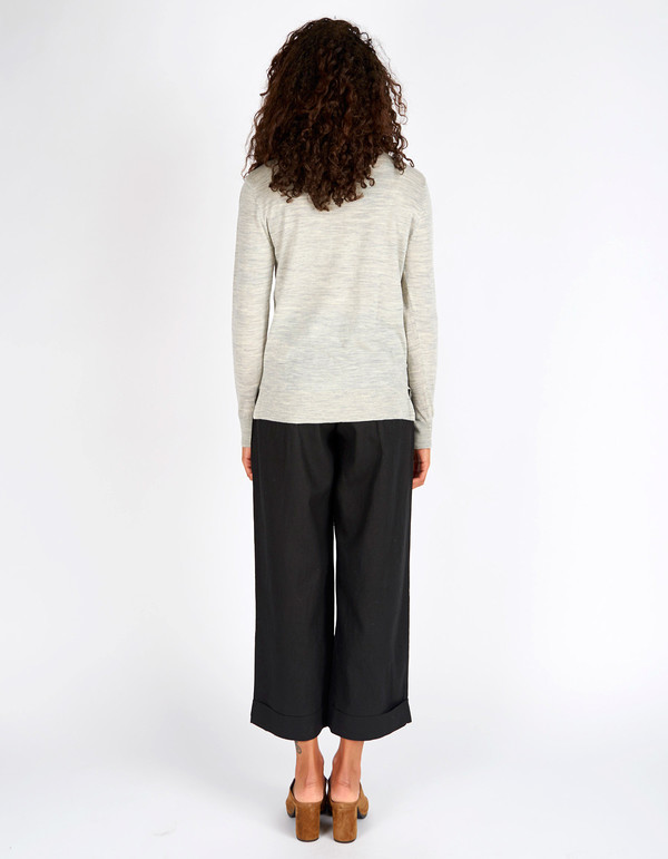 Selected Femme Mero New LS Knit T-Neck Pullover Light Grey Melange Selected Femme Mero New LS Knit T-Neck Pullover Light Grey Melange