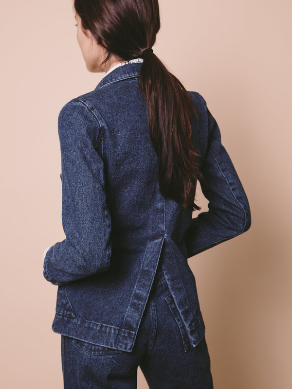 Carleen Triangle Pocket Jacket - Blue Carleen Triangle Pocket Jacket - Blue