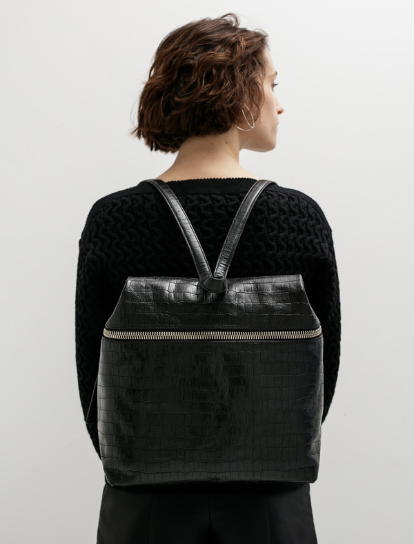 Kara Womens Embossed Crocodile Backpack Kara Womens Embossed Crocodile Backpack