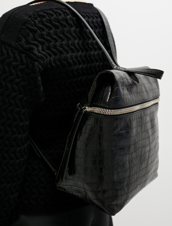 Kara Womens Embossed Crocodile Backpack Kara Womens Embossed Crocodile Backpack