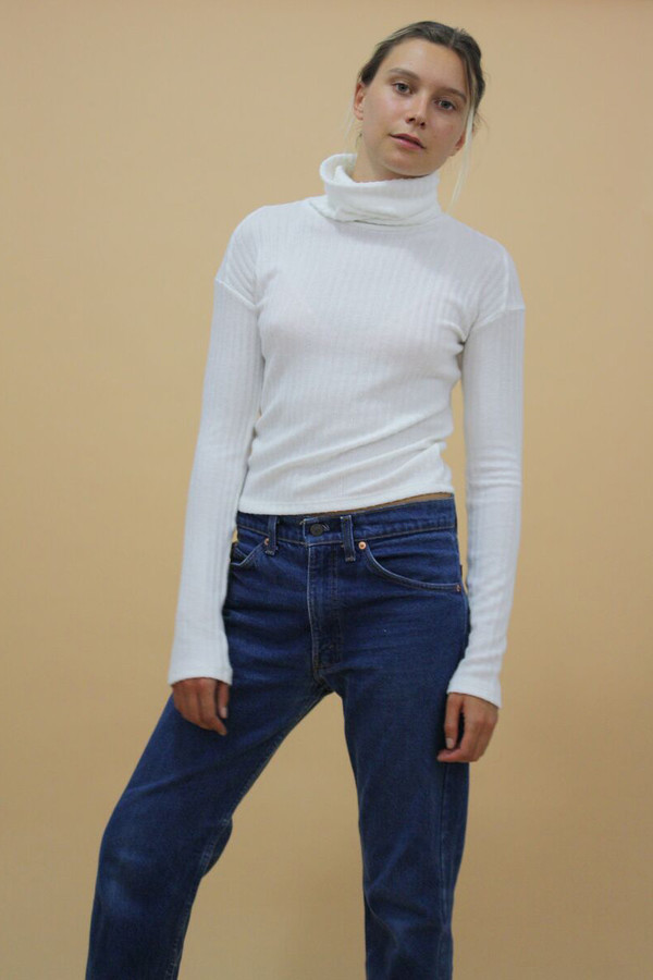 Calder Blake CLAUDINE RIB TURTLENECK - CREME Calder Blake CLAUDINE RIB TURTLENECK - CREME