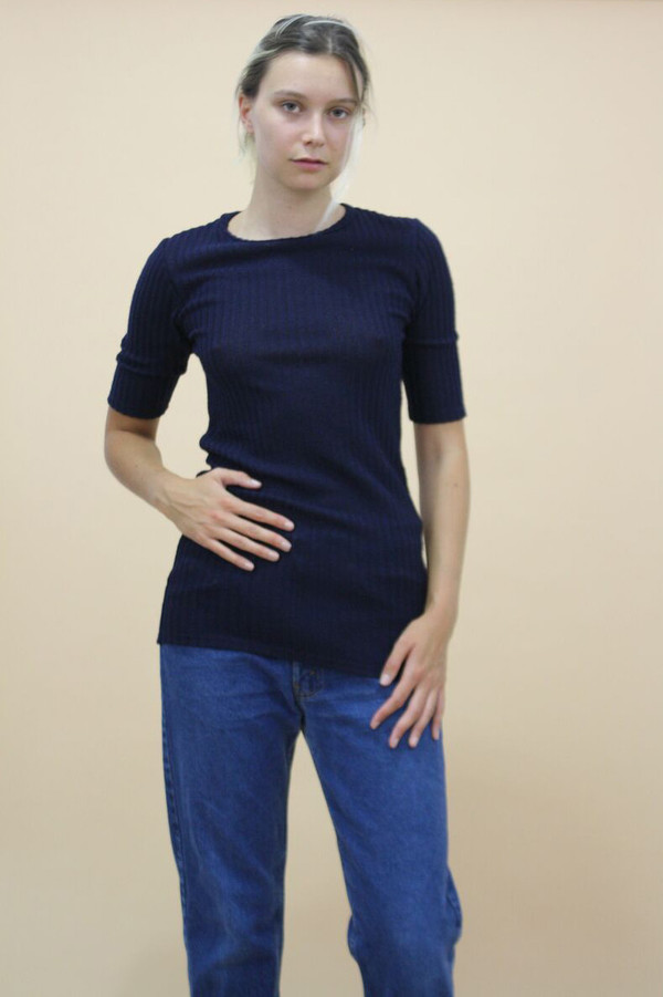 Calder Blake DIANE RIB TEE - NAVY Calder Blake DIANE RIB TEE - NAVY