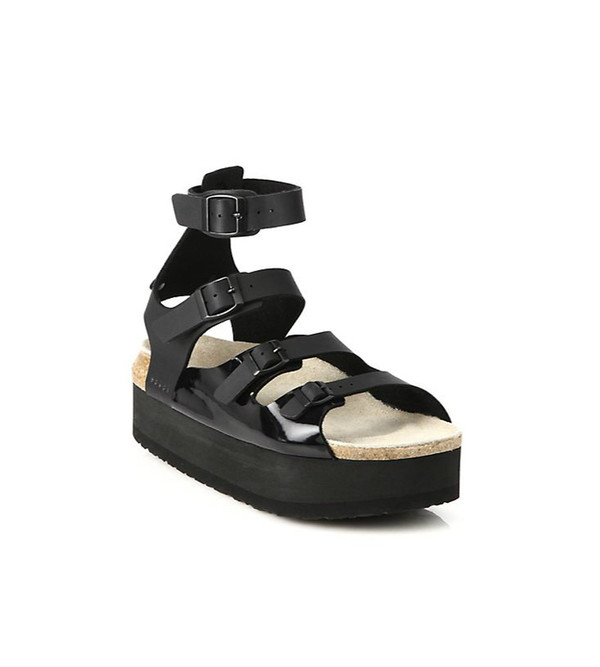 Sacai Luck Black Leather Multi-Strap Platform Sandals Sacai Luck Black Leather Multi-Strap Platform Sandals