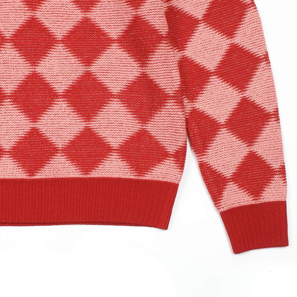Needles Checkered Polo Sweater - Red 