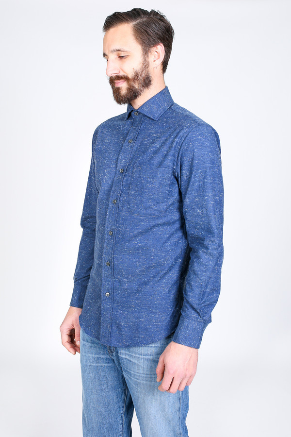 Men's Vert & Vogue Lowell Button-Up Shirt in Navy Speck Men's Vert & Vogue Lowell Button-Up Shirt in Navy Speck