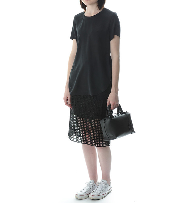 3.1 Phillip Lim Black T-Shirt with Overlapped Side Seams 3.1 Phillip Lim Black T-Shirt with Overlapped Side Seams