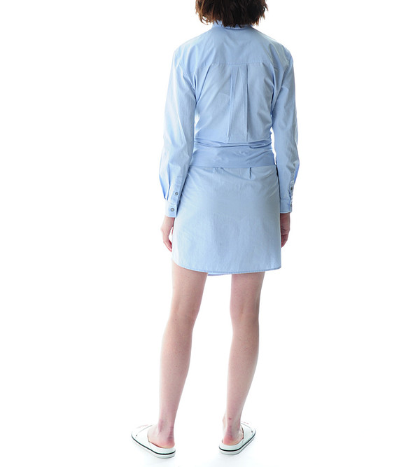 T By Alexander Wang Blue Cotton Poplin Shirt Dress T By Alexander Wang Blue Cotton Poplin Shirt Dress