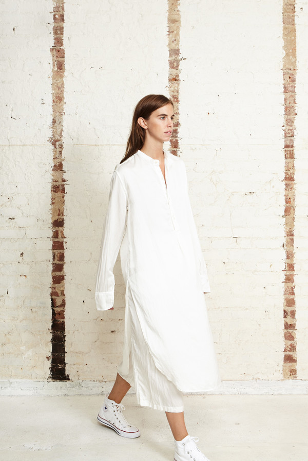 Off Season NYC Cosmos Tunic Silk Satin White Off Season NYC Cosmos Tunic Silk Satin White