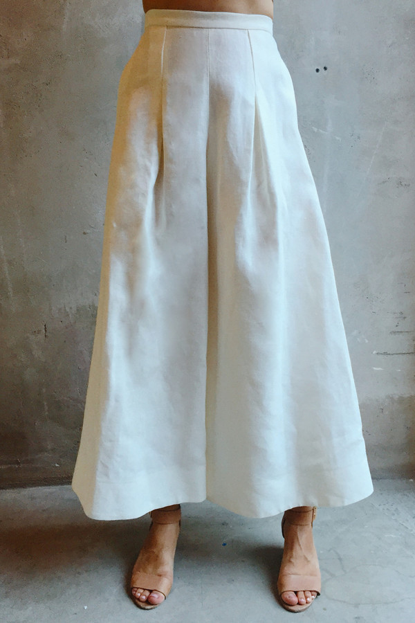 UNIFORME Caro Cropped Palazzo Pants - Belgian Linen Twill UNIFORME Caro Cropped Palazzo Pants - Belgian Linen Twill