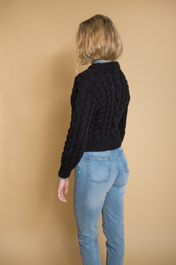 Callahan Braid Crop Sweater - Black Callahan Braid Crop Sweater - Black