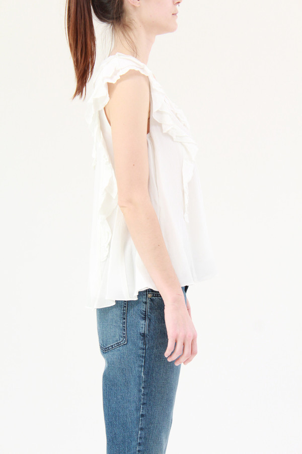 Apiece Apart Condesa Double Ruffle Top White Apiece Apart Condesa Double Ruffle Top White