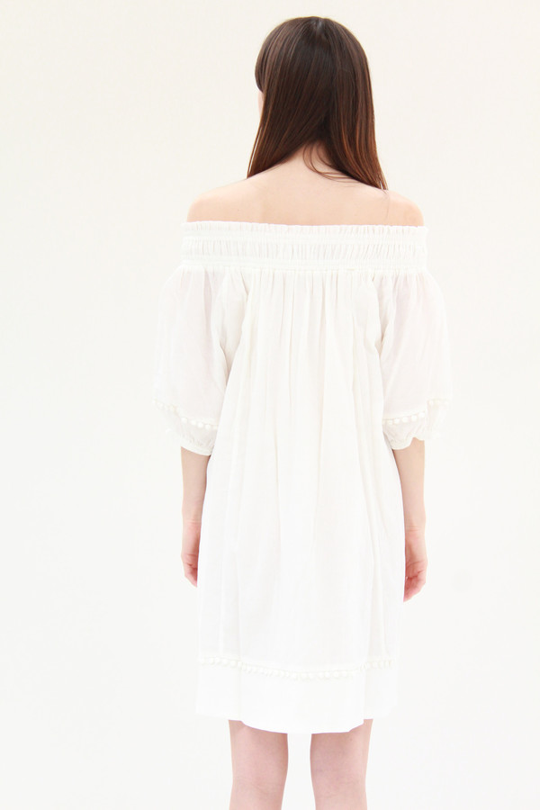 Apiece Apart Felina Off-The-Shoulder Dress Cream Apiece Apart Felina Off-The-Shoulder Dress Cream