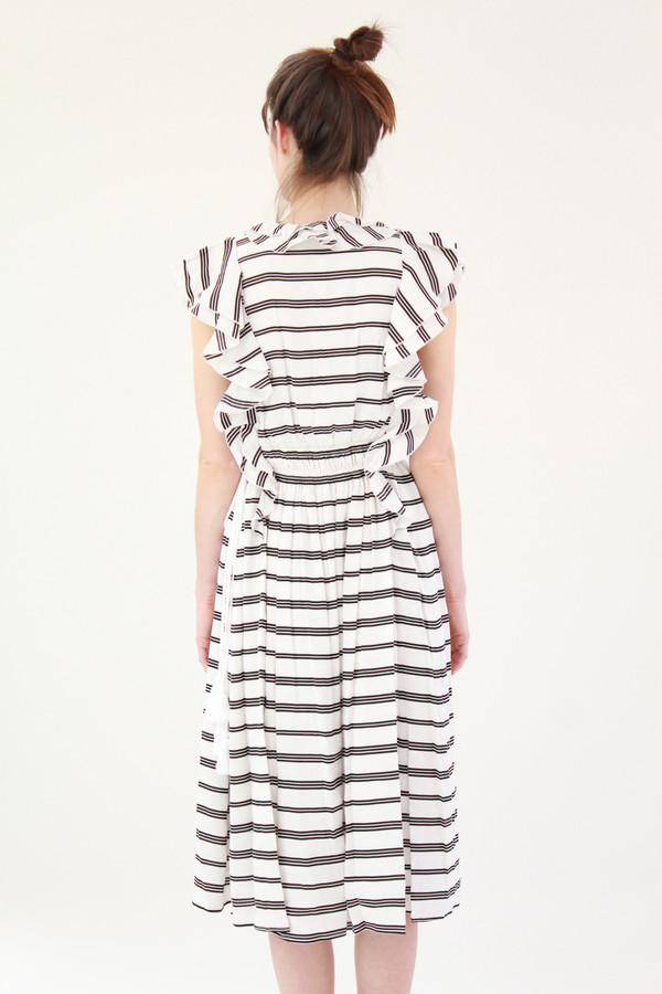 Apiece Apart San Rafael Midi Ruffle Dress Triple Stripe Apiece Apart San Rafael Midi Ruffle Dress Triple Stripe