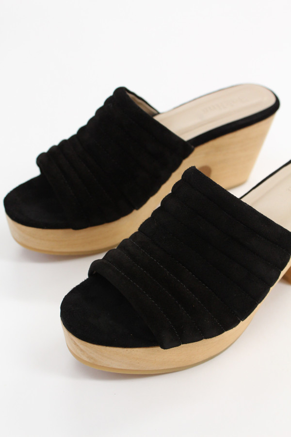 Beklina Suede Ribbed Clog Licorice Beklina Suede Ribbed Clog Licorice