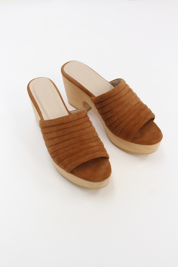 Beklina Suede Ribbed Clog Whiskey Beklina Suede Ribbed Clog Whiskey