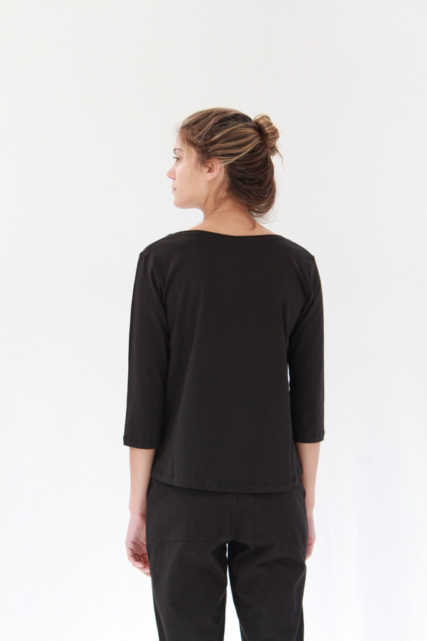 Building Block Boatneck Top Black Building Block Boatneck Top Black
