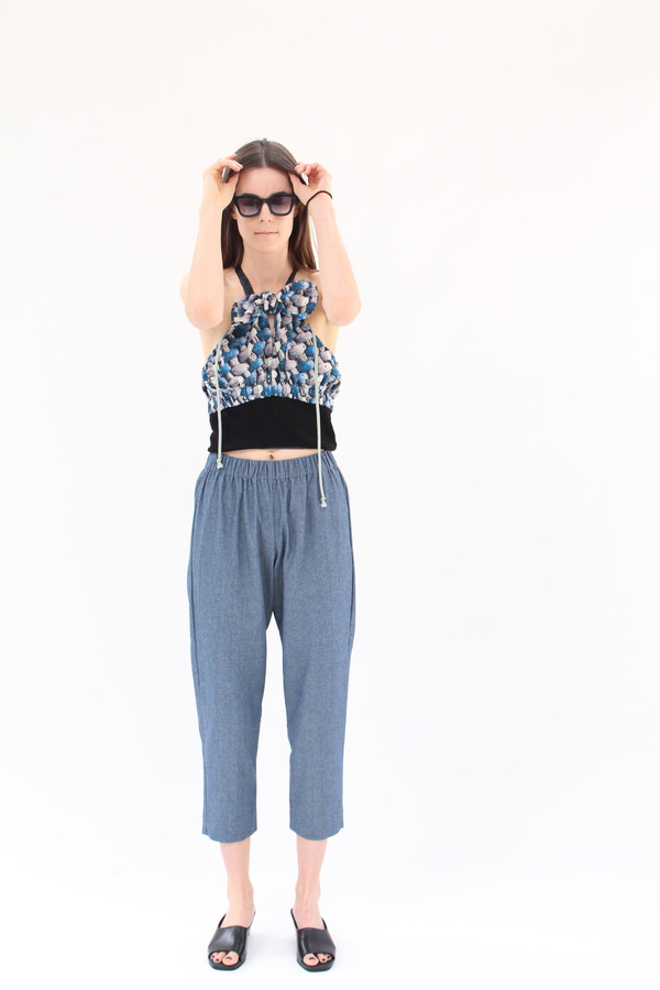 Hui Hui Beach Top Romantic Mesh Print Blue Hui Hui Beach Top Romantic Mesh Print Blue