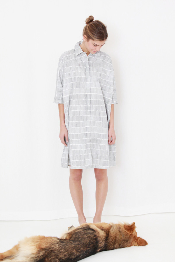 Kowtow Etched Dress Dashes On White Kowtow Etched Dress Dashes On White