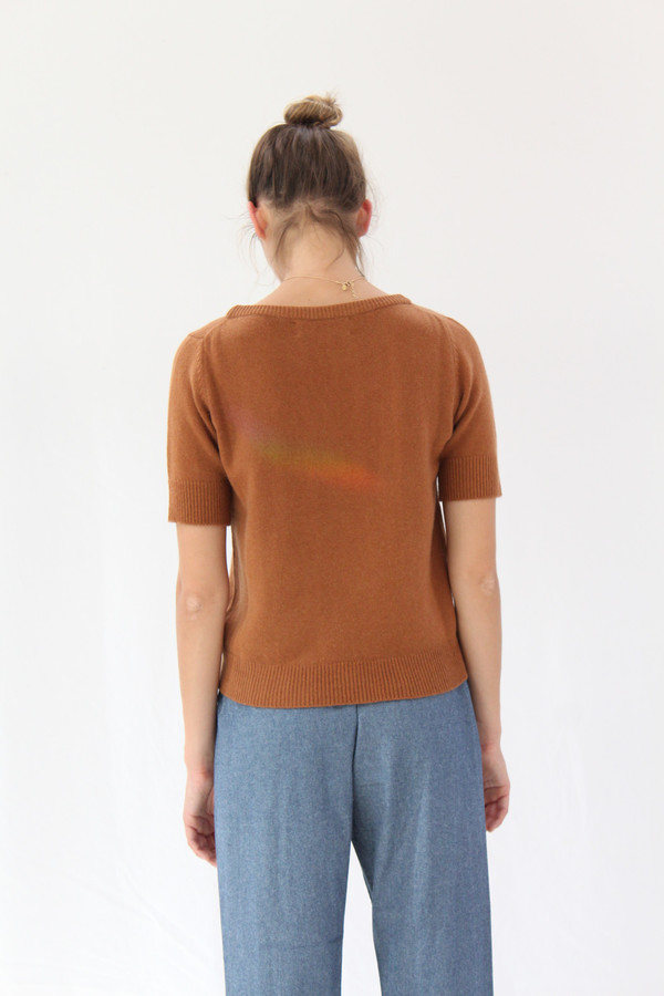 Lina Rennell Cashmere Top Saddle Lina Rennell Cashmere Top Saddle