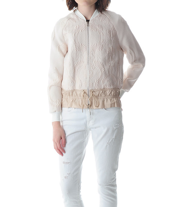 3.1 Phillip Lim Cloque Bomber with Drawstring Cinched Hem 3.1 Phillip Lim Cloque Bomber with Drawstring Cinched Hem