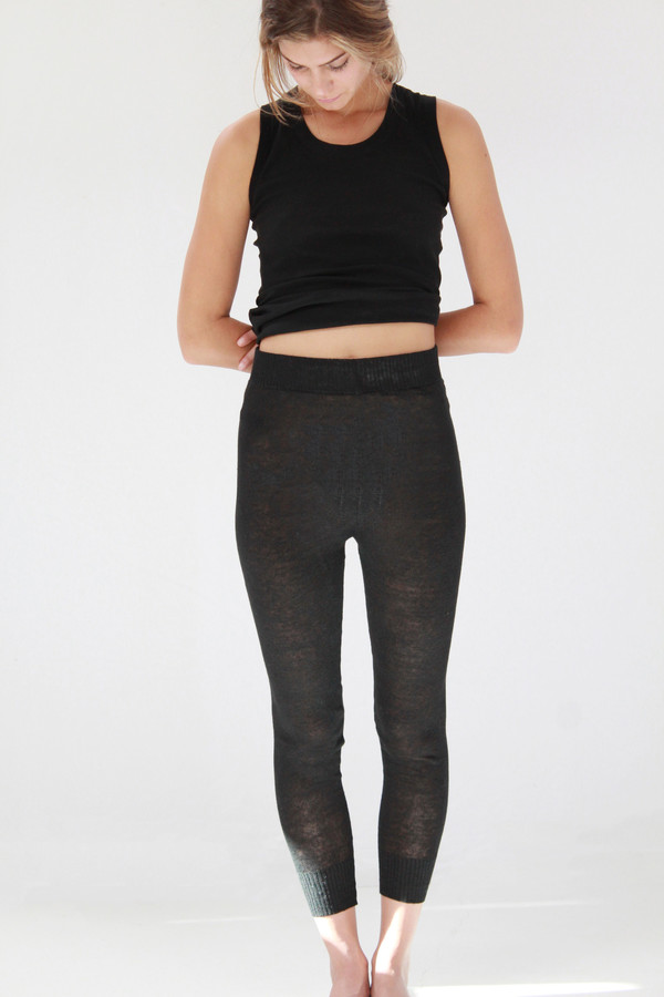 Lina Rennell Linen Knit Sweats Black Lina Rennell Linen Knit Sweats Black
