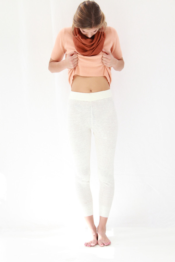 Lina Rennell Linen Knit Sweats White Lina Rennell Linen Knit Sweats White