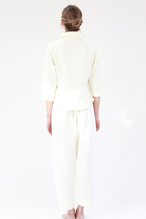 Beklina Organic Cotton Flannel Pajama Set Ivory Beklina Organic Cotton Flannel Pajama Set Ivory
