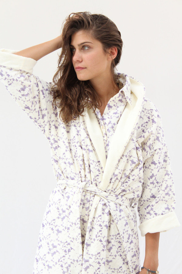 Beklina Organic Cotton Robe Lace Grape Beklina Organic Cotton Robe Lace Grape