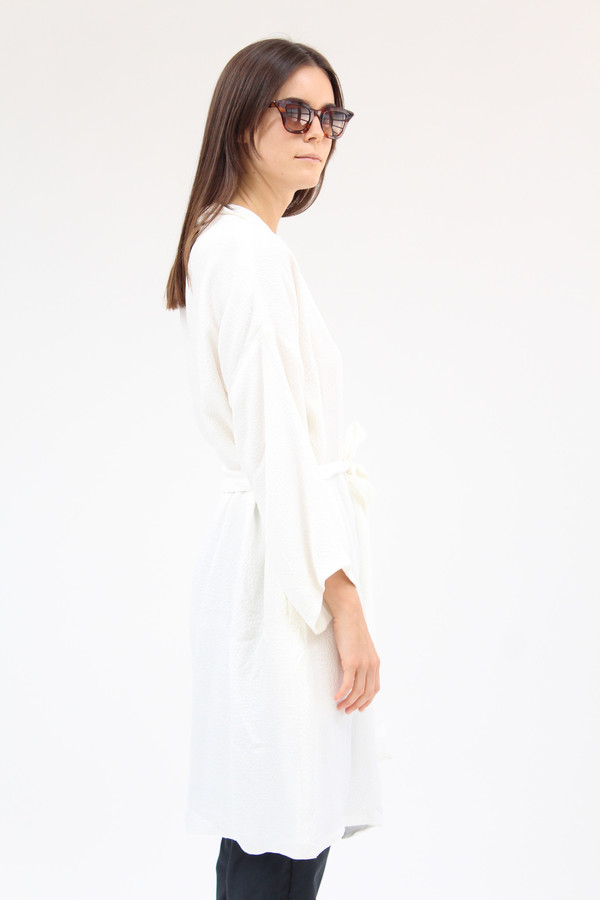 Beklina Silk Robe Texture White Beklina Silk Robe Texture White