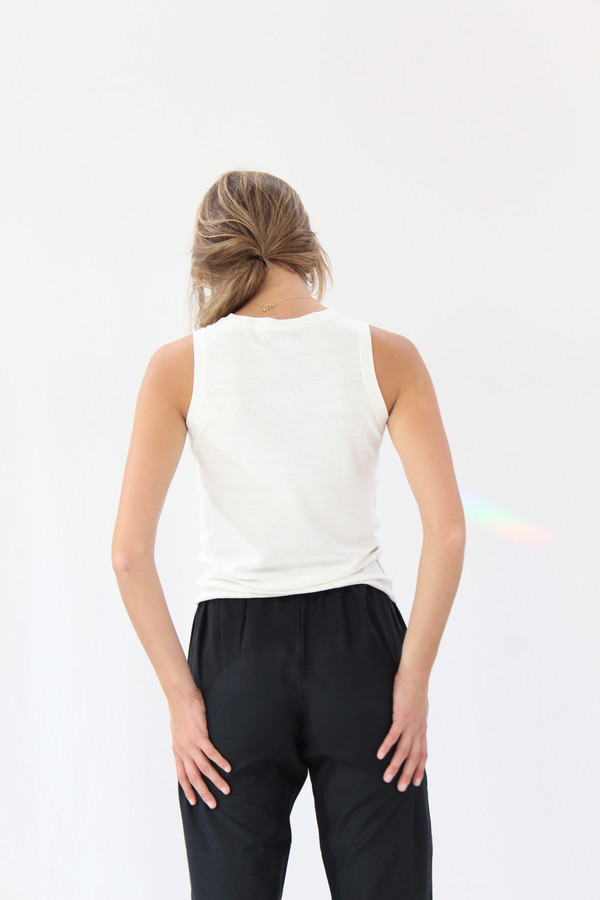Beklina Tank Cotton / Silk Knit White Beklina Tank Cotton / Silk Knit White