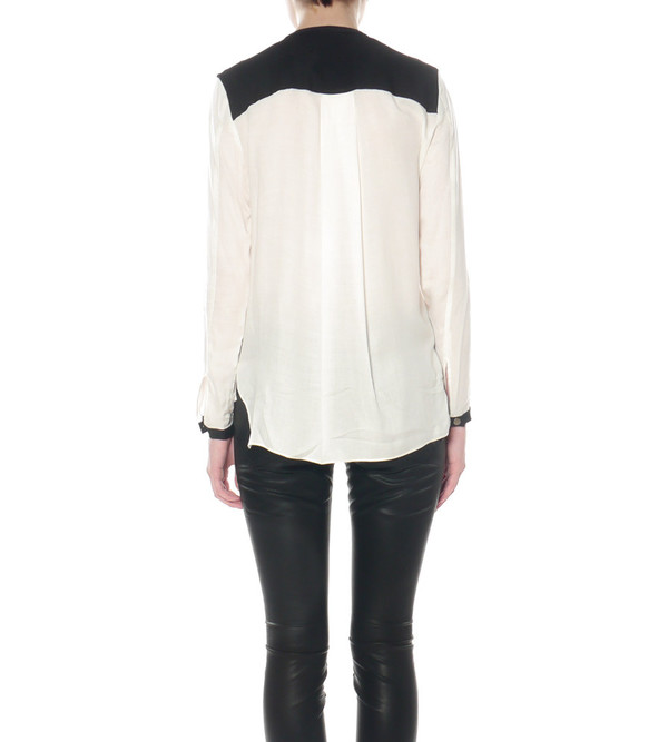 Helmut Lang Colorblocked Feathery Shirt Helmut Lang Colorblocked Feathery Shirt