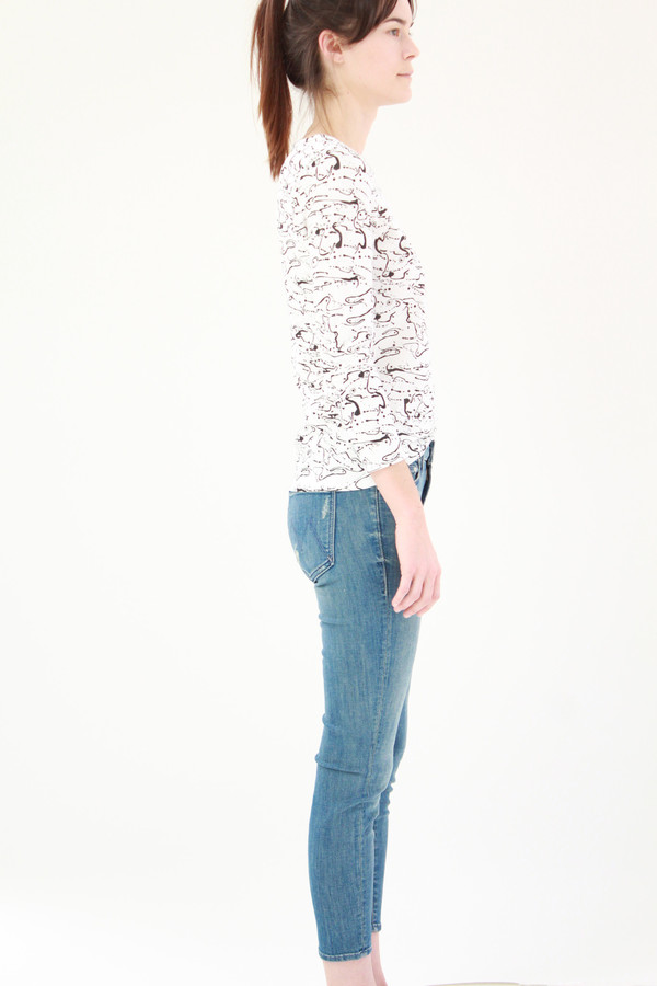 Mother Denim The Looker Crop Graffiti Girl Mother Denim The Looker Crop Graffiti Girl