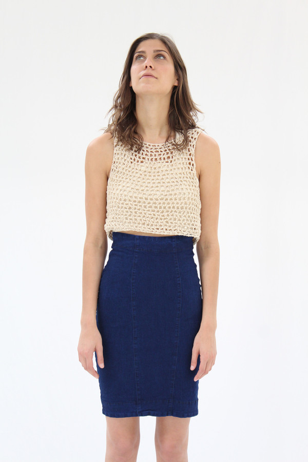 Osei-Duro Osei Duro Linia Crochet Tank in Cream Osei-Duro Osei Duro Linia Crochet Tank in Cream