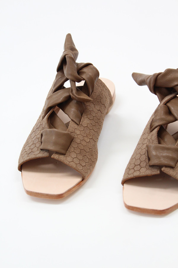 The Palatines Palatines Texo Lace-up Sandal Bark Hex The Palatines Palatines Texo Lace-up Sandal Bark Hex
