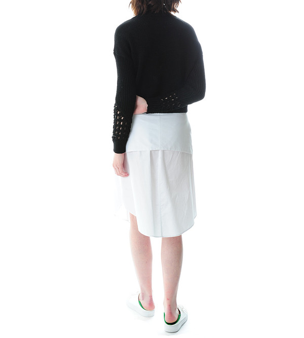 3.1 Phillip Lim Crewneck Pullover Sweater With Pointelle Stitch 3.1 Phillip Lim Crewneck Pullover Sweater With Pointelle Stitch