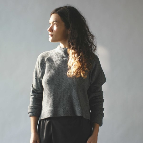 Curator Crop Sweater in Grey Curator Crop Sweater in Grey