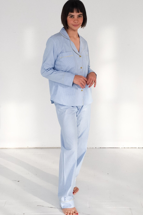 Salua Classic Cotton Pajama in Mediterranean Stripes Salua Classic Cotton Pajama in Mediterranean Stripes