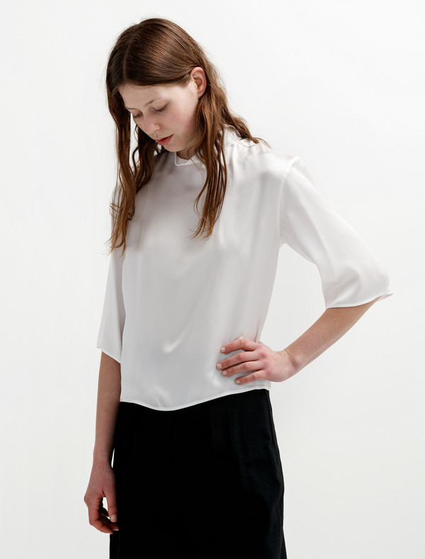 Lemaire High Neck Tee-Shirt White Satin Lemaire High Neck Tee-Shirt White Satin