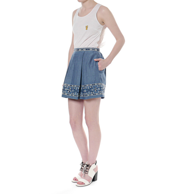 Sea NY Denim Pleated Skirt Sea NY Denim Pleated Skirt