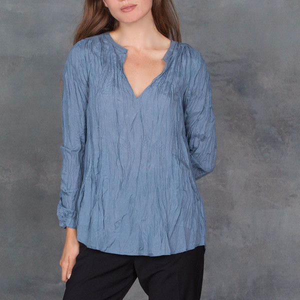 Go Silk Go India Silk Long Sleeve Blouse Go Silk Go India Silk Long Sleeve Blouse