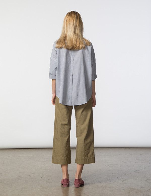 SBJ Austin Stephanie Top - Blue & White Striped Poplin SBJ Austin Stephanie Top - Blue & White Striped Poplin