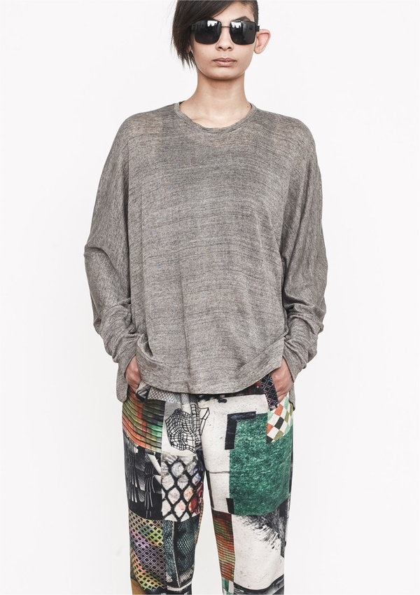 Berenik SHIRT - OVERSIZE KNIT GREY Berenik SHIRT - OVERSIZE KNIT GREY