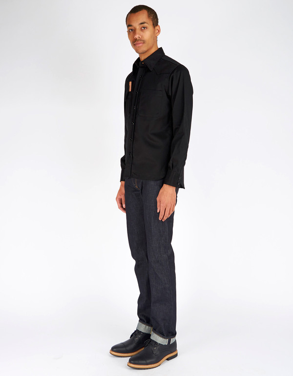 Men's Tellason Topper Shirt Black Japanese Twill Men's Tellason Topper Shirt Black Japanese Twill