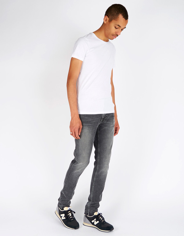 Men's Nudie Lean Dean Grey Hunt Washed Grey Men's Nudie Lean Dean Grey Hunt Washed Grey